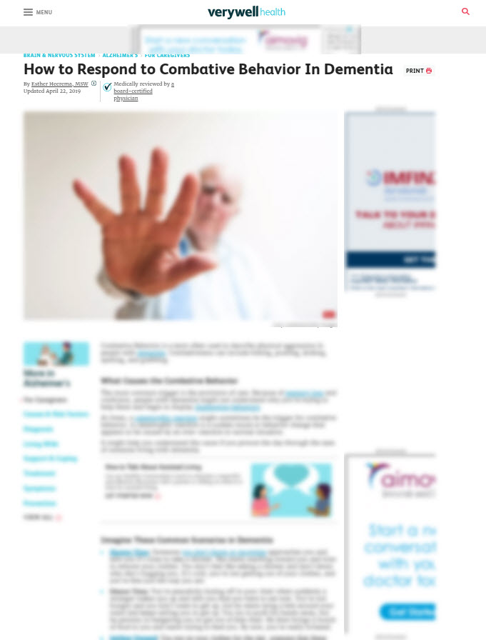 How to Respond to Combative Behavior In Dementia