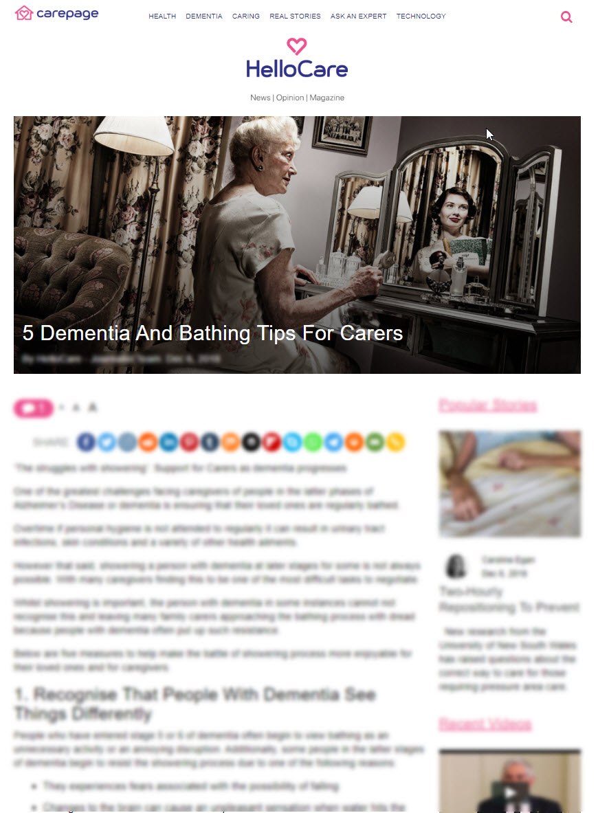 5 Dementia And Bathing Tips For Carers