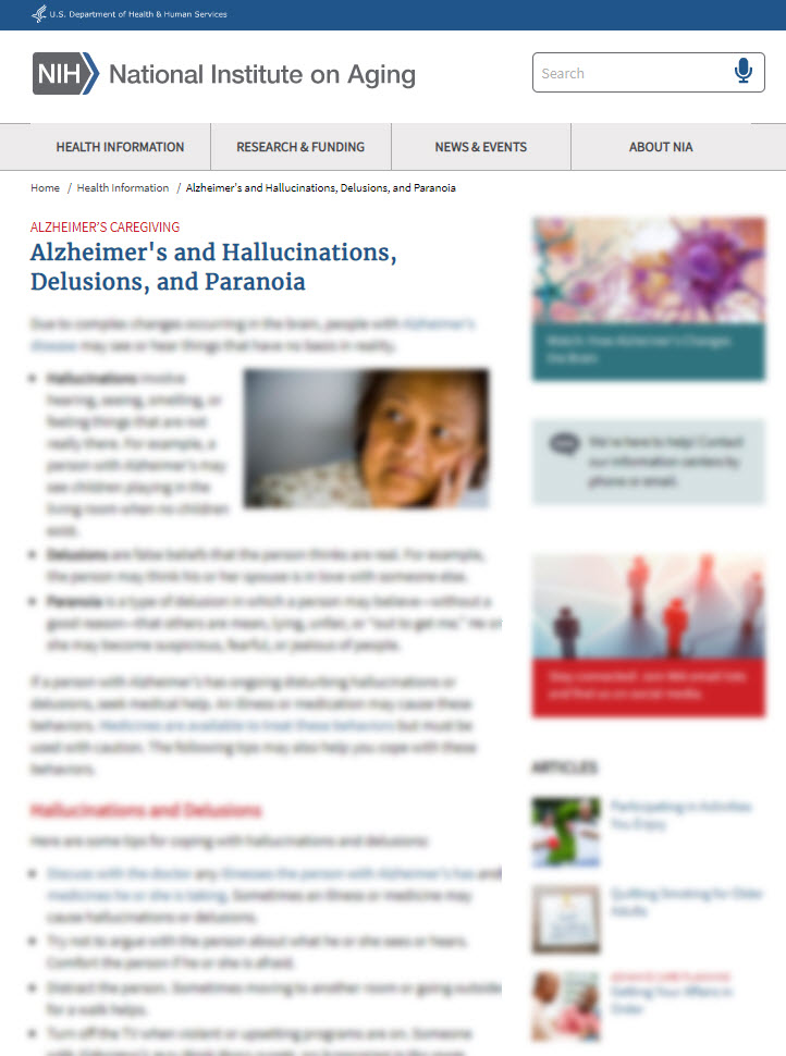 Alzheimer's and Hallucinations, Delusions, and Paranoia