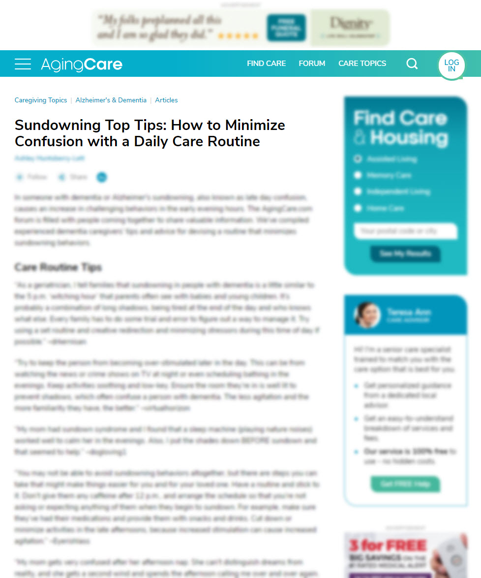 Sundowning Top Tips: How to Minimize Confusion with a Daily Care Routine