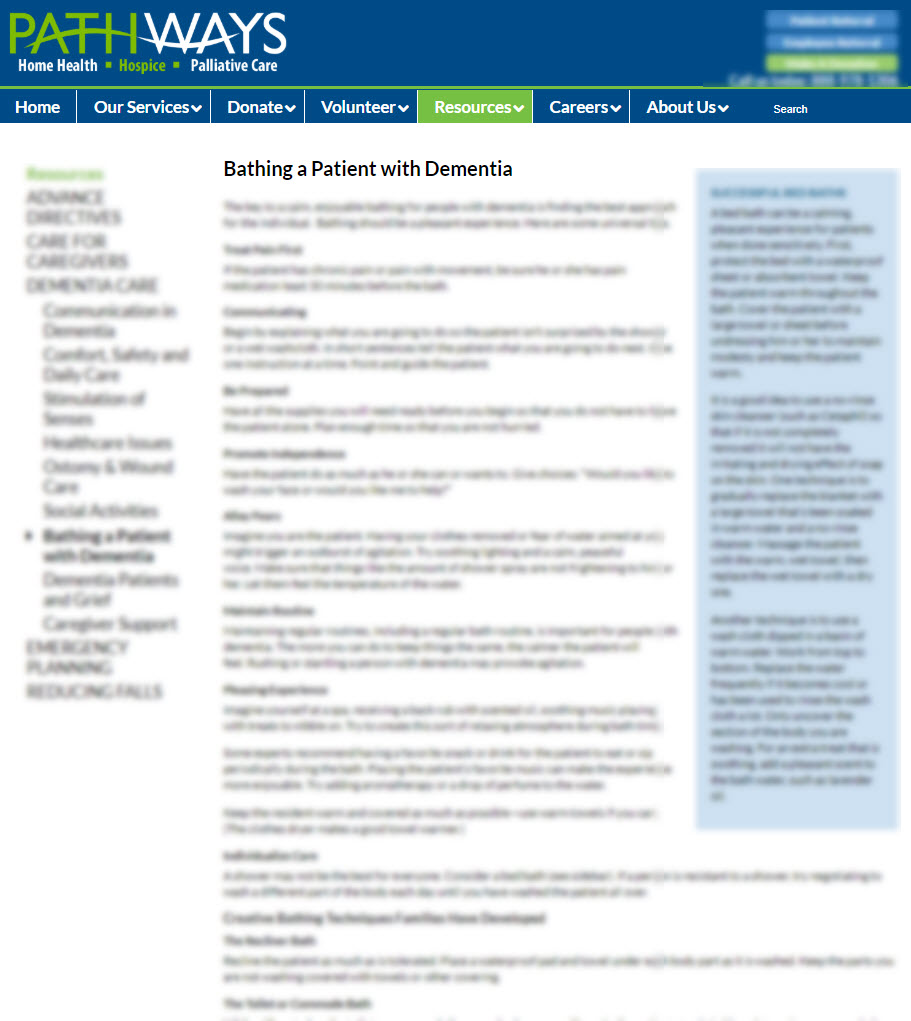 Bathing a Patient with Dementia