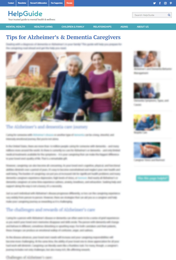 Tips for Alzheimer’s & Dementia Caregivers