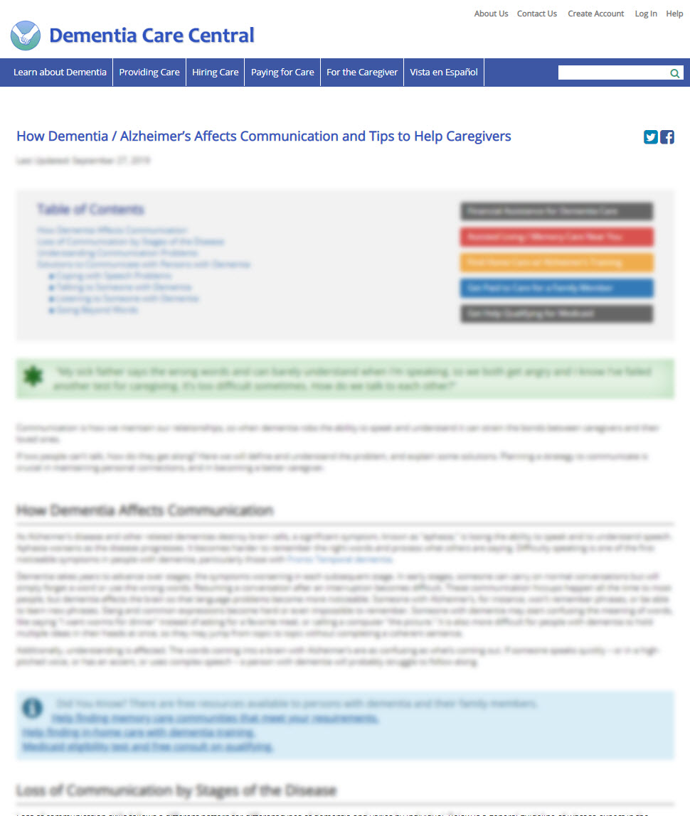 How to Communicate with Someone with Dementia