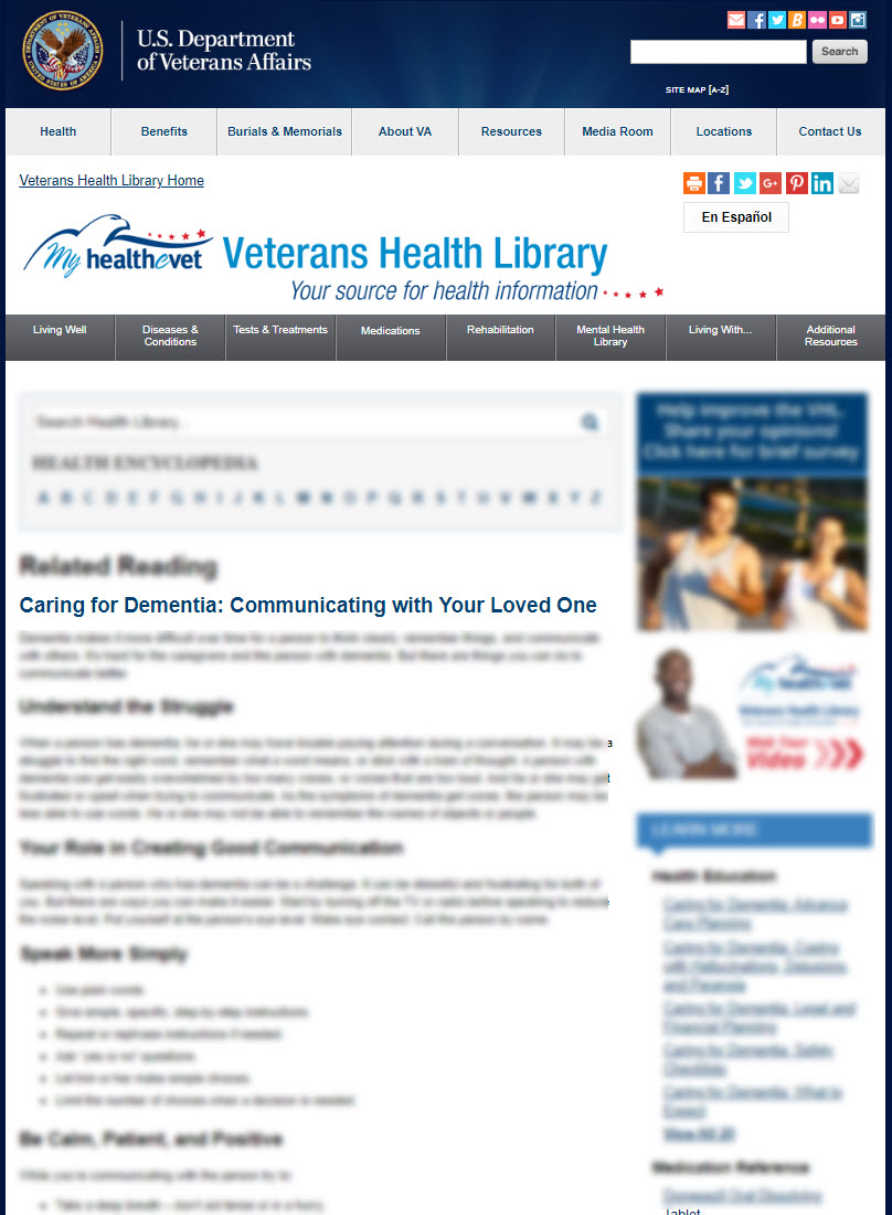 Caring for Dementia: Communicating with Your Loved One