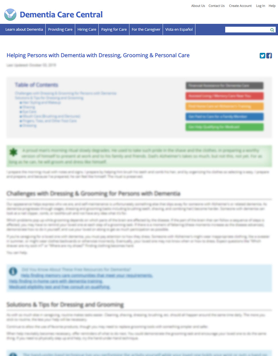 Help Persons with Dementia with Dressing, Grooming and Personal Care