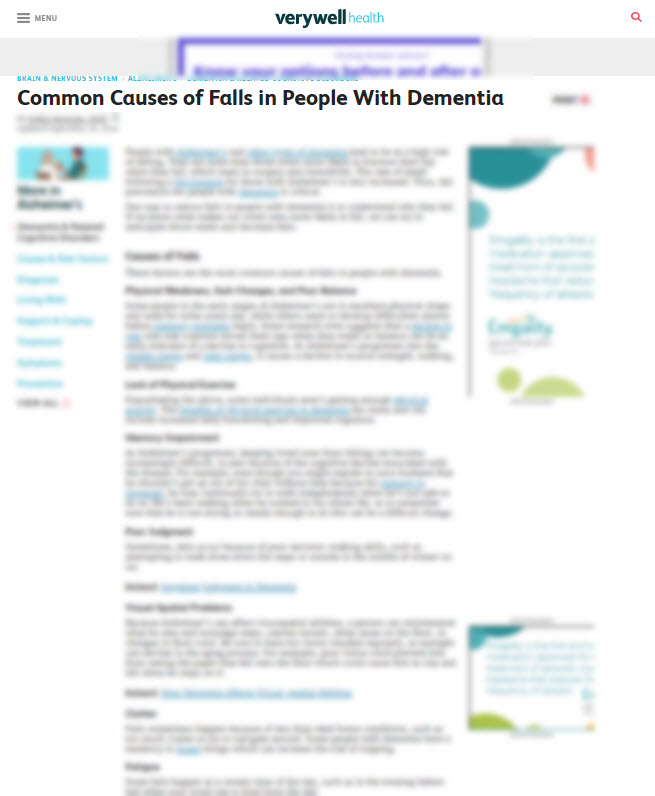 Common Causes of Falls in People With Dementia