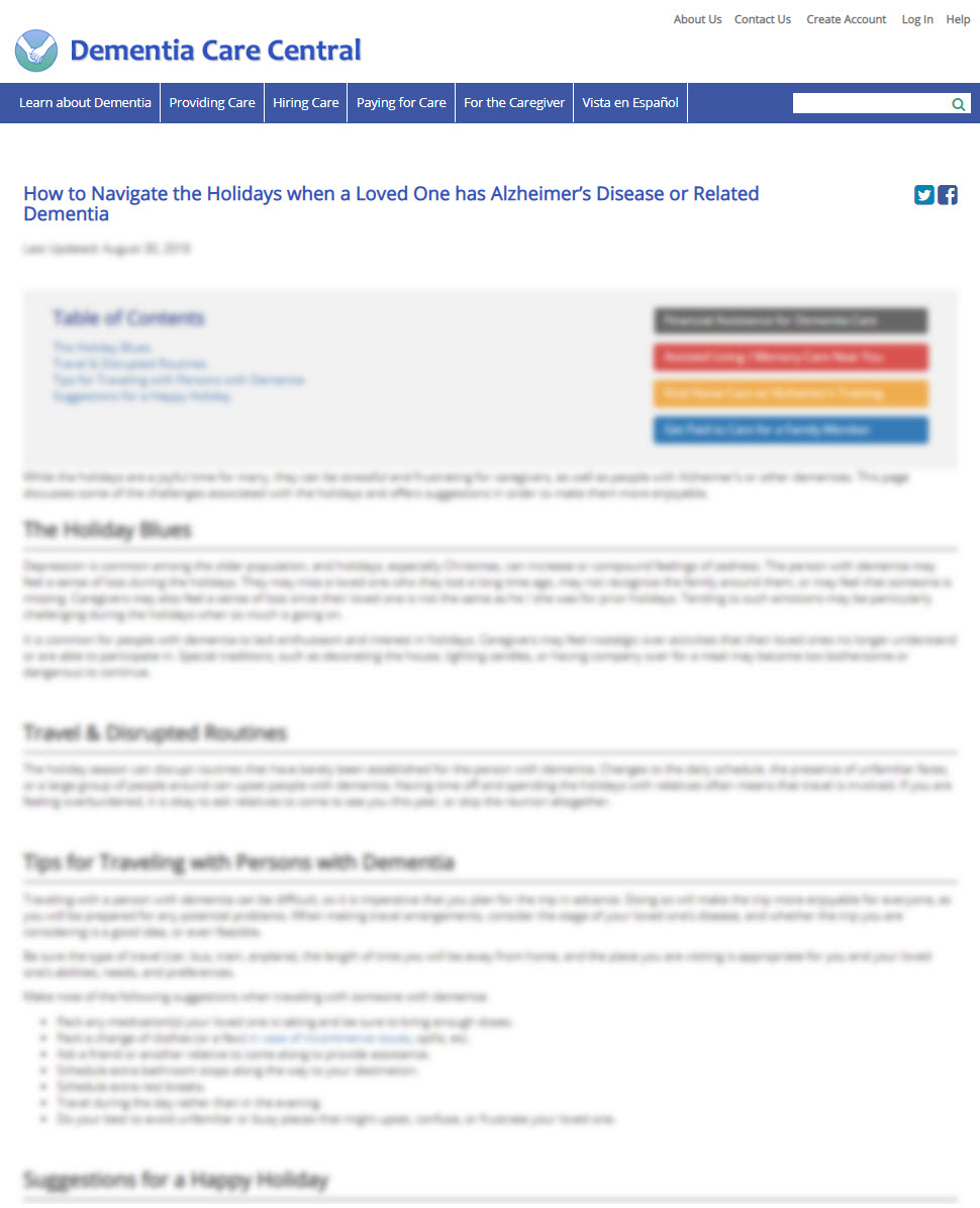 How to Navigate the Holidays when a Loved One has Alzheimer’s Disease or Related Dementia