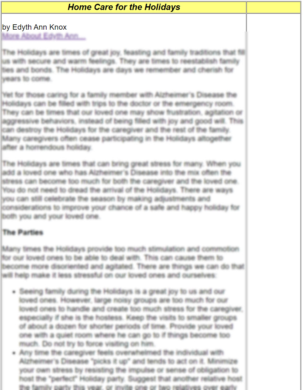 Home Care for the Holidays