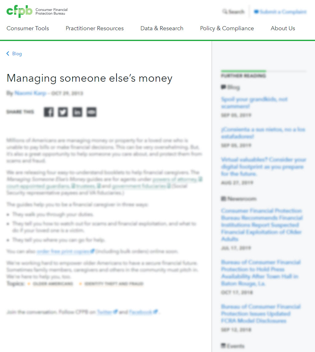 Managing Someone Else’s Money