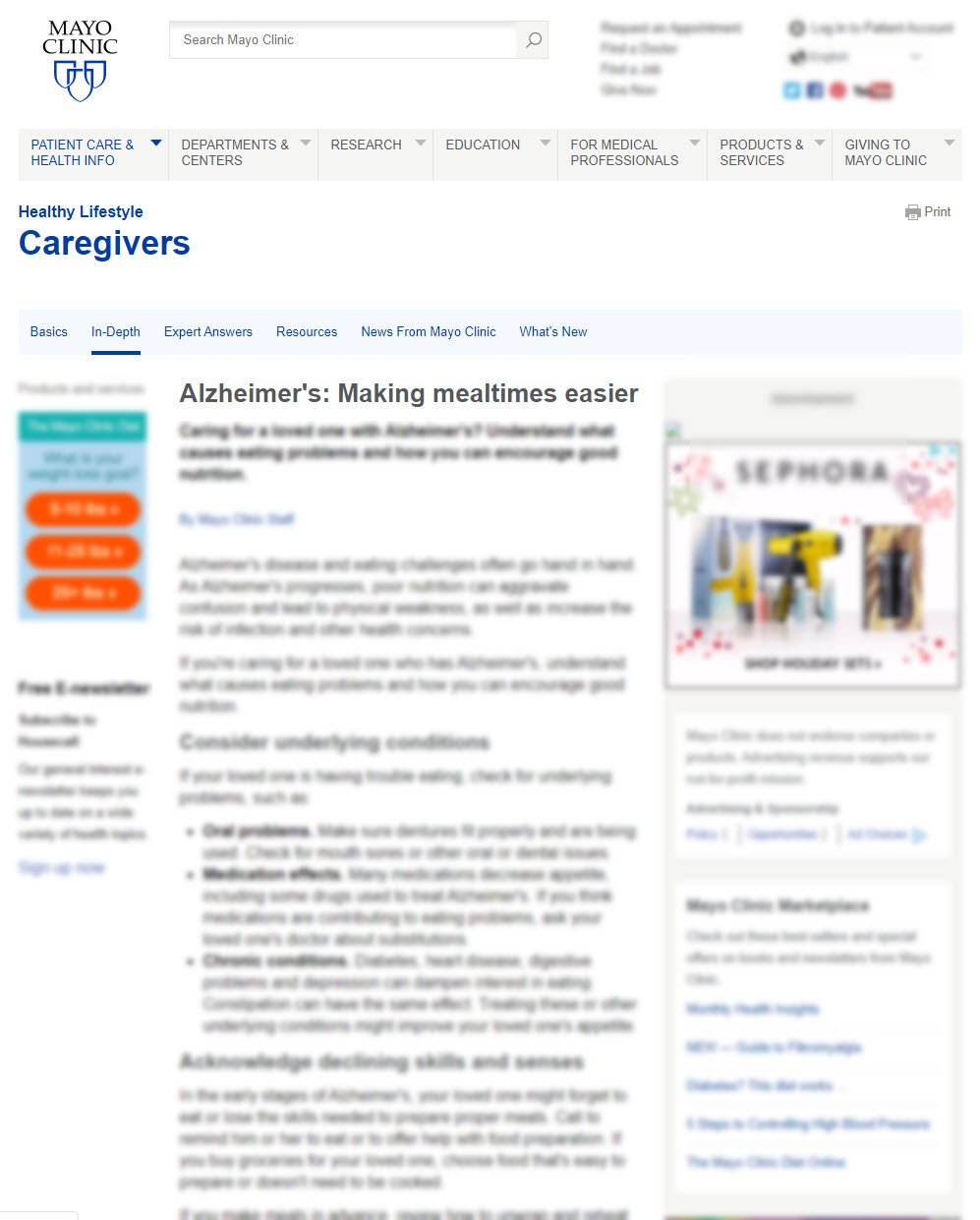 Alzheimer's: Making Mealtimes Easier