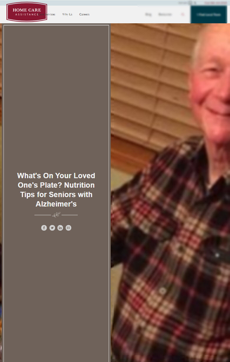 What’s On Your Loved One’s Plate? Nutrition Tips for Seniors with Alzheimer’s