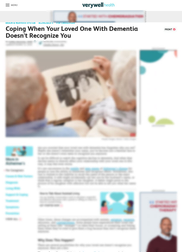 Coping When Your Loved One With Dementia Doesn't Recognize You