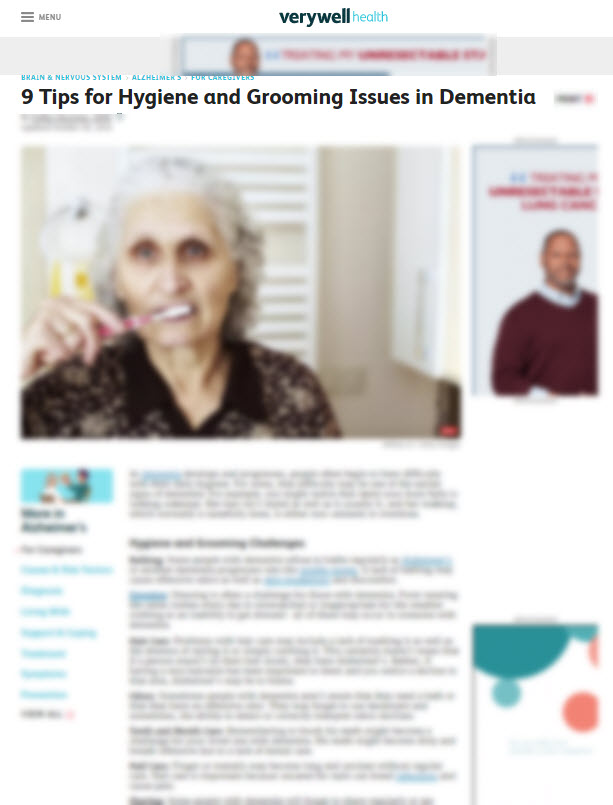 9 Tips for Hygiene and Grooming Issues in Dementia