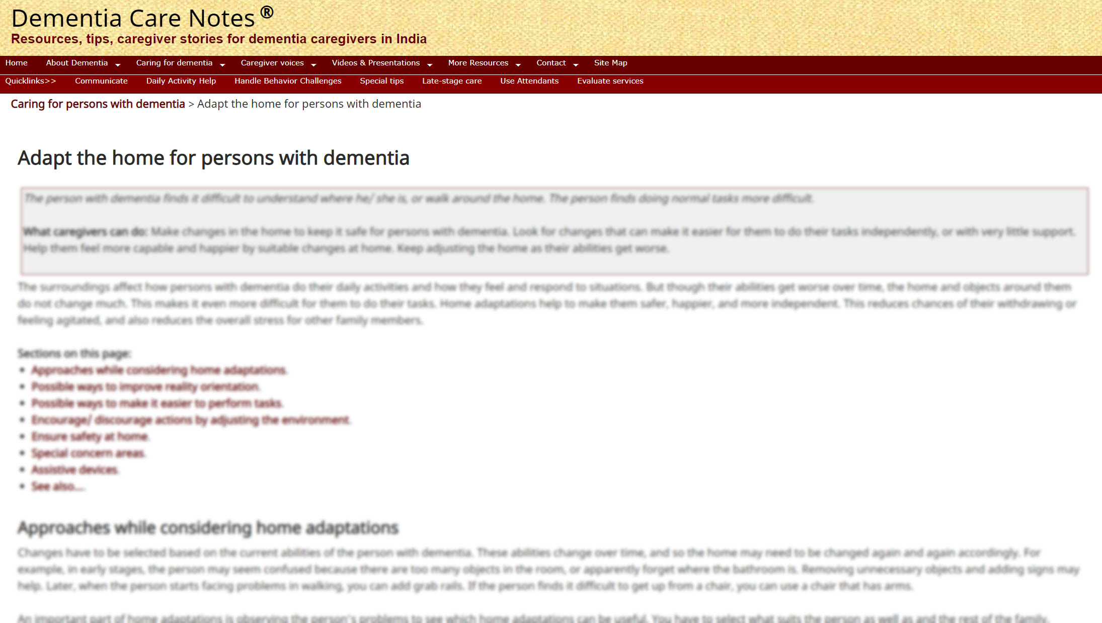 Adapt the Home for Persons With Dementia